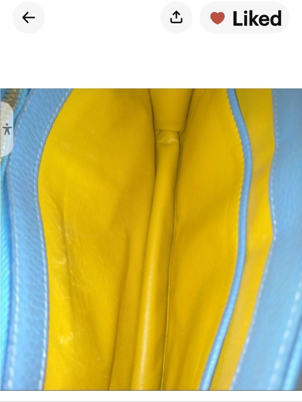 MCM Sky Blue Leather Satchel